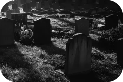 Imagen de lápidas en el cementerio de mascotas de Hyde Park