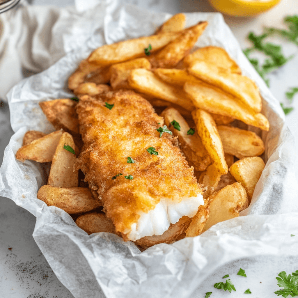 Fish and chips tradicional, uno de los platos imprescindibles que probar en Londres